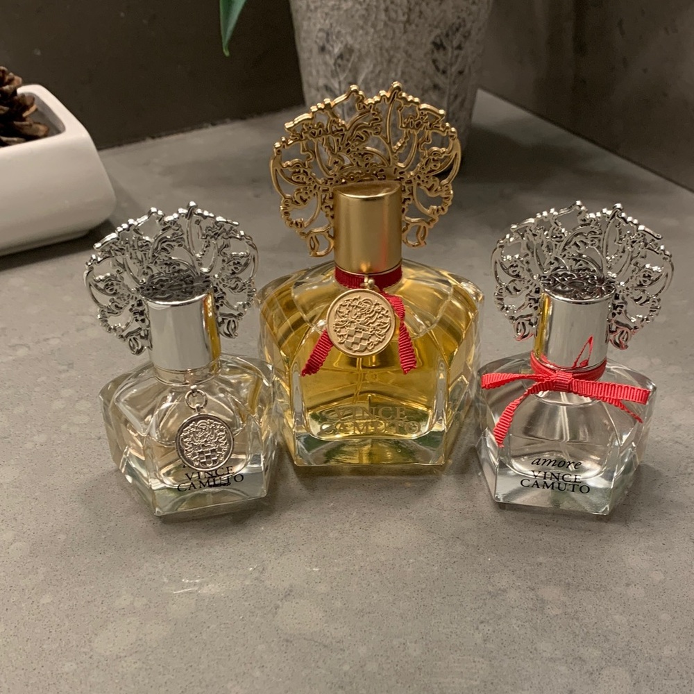 Vince Camuto Fragrance Collection with Gold and Silver Details